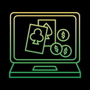 How to win on online slots feature image of a laptop screen with coins and cards