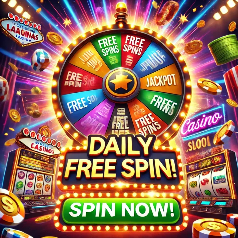 Free spins daily feature image of a prize wheel for free spins